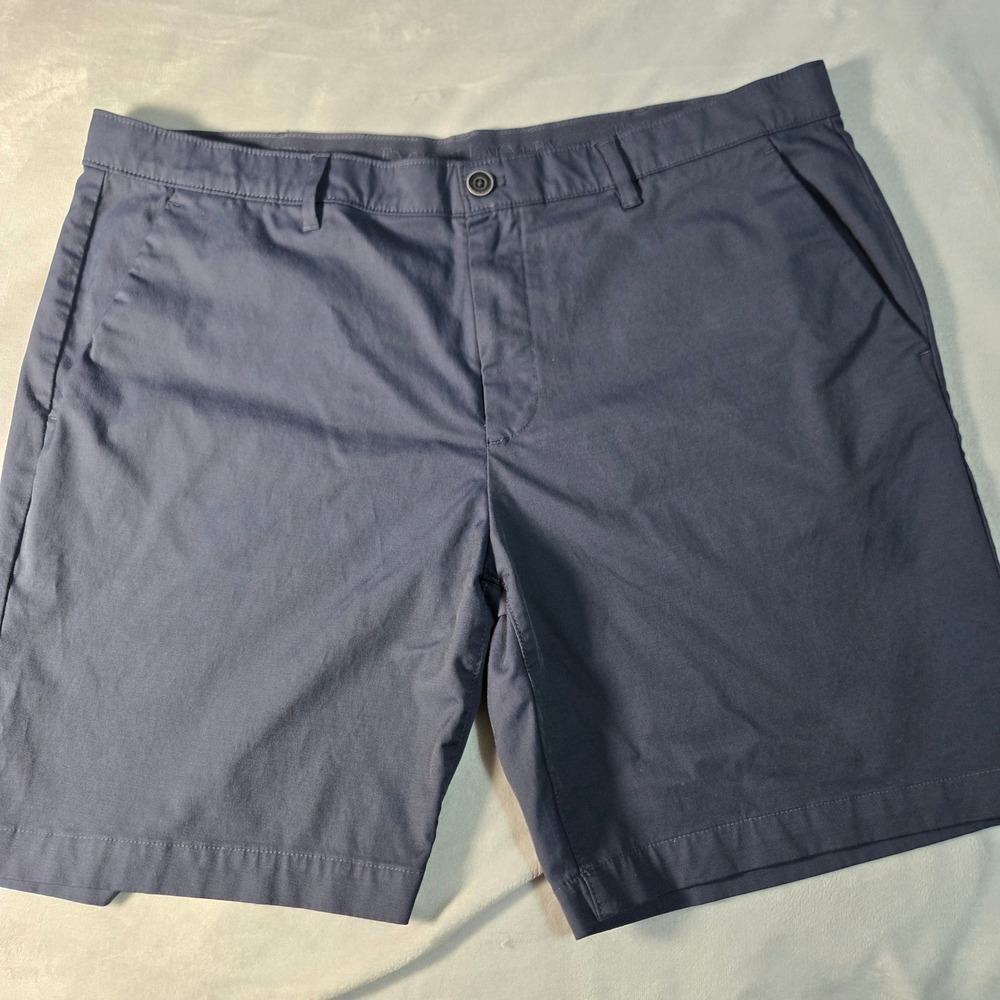 English Laundry Shorts Blue Chino Shorts Size 40 Flat Front Stretch Cotton
